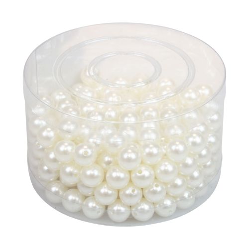 Floristik24 Helmet askarteluhelmien pujottamiseen kermanvalkoiset 12mm 300g
