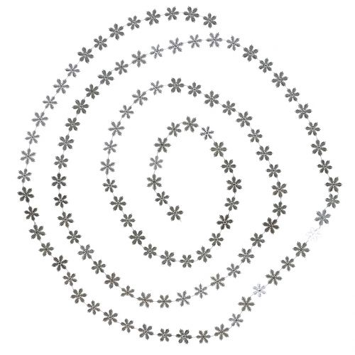 Floristik24 Koristeellinen kranssi lumihiutaleet hopea 270cm