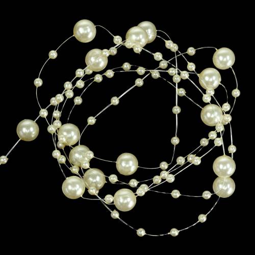 Floristik24 Pearl Necklace Champagne Ø3 - 8mm L3m