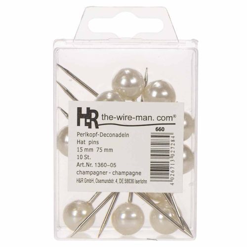 Pearl head pins samppanjaa