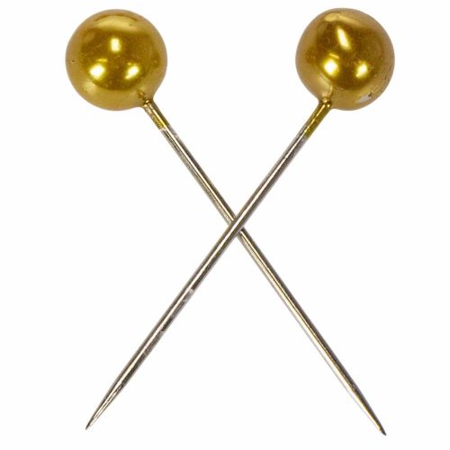 Pearl Head Pins Gold Ø15mm 75mm | Floristik24.fi