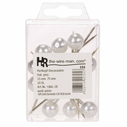 Pearl Head Pins Valkoinen