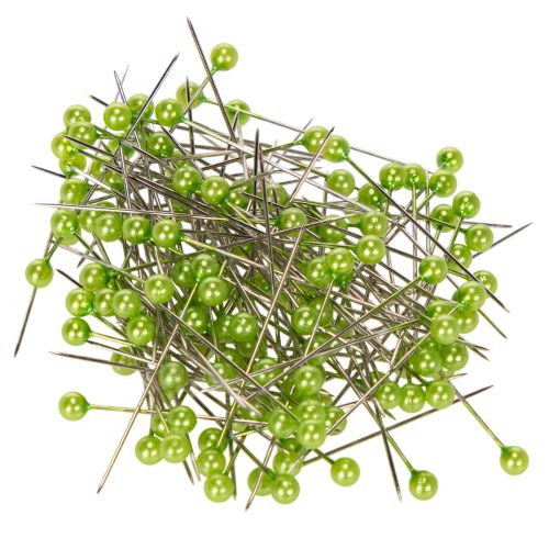 Vihreät helmipäiset kukkakoristeen nastat, monikäyttöiset, Ø4 mm, 40 mm, 150 kpl