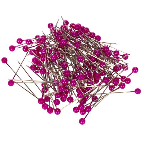 Helmipäiset kukkakoristeen nastat, pinkki, Ø4mm, 40mm, 150 kpl