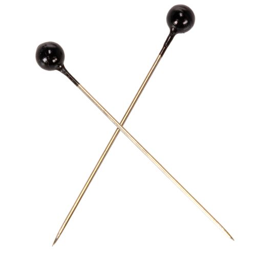 Mustat helmipäiset kukkakoristeen nastat, Ø4 mm, 40 mm, 150 kpl | Floristik24.fi