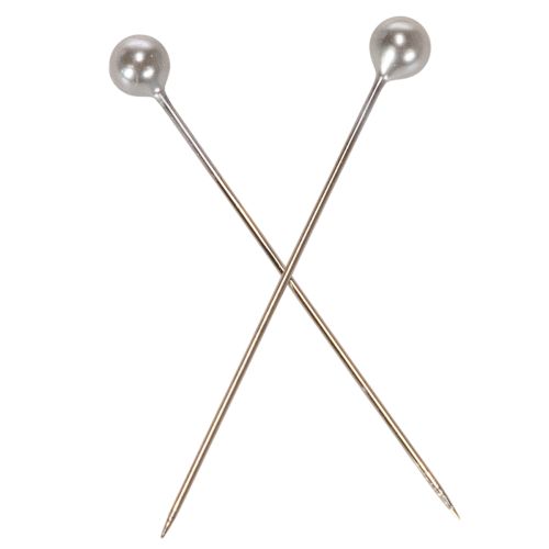 Helmipäiset kukka-askartelu- ja koristepinnien sarjat, hopeaa, Ø4 mm, 40 mm, 150 kpl | Floristik24.fi