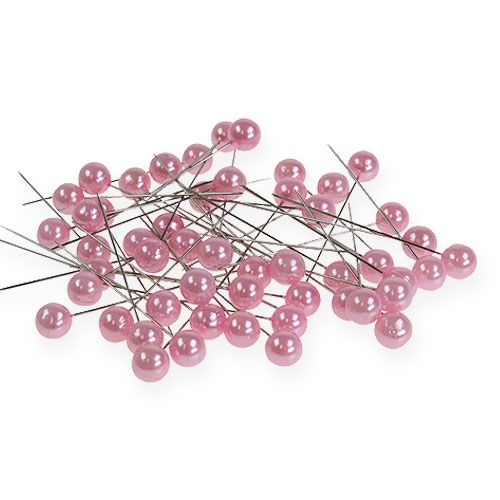 kohteita Pearl Head Pins Pink Ø10mm 60mm