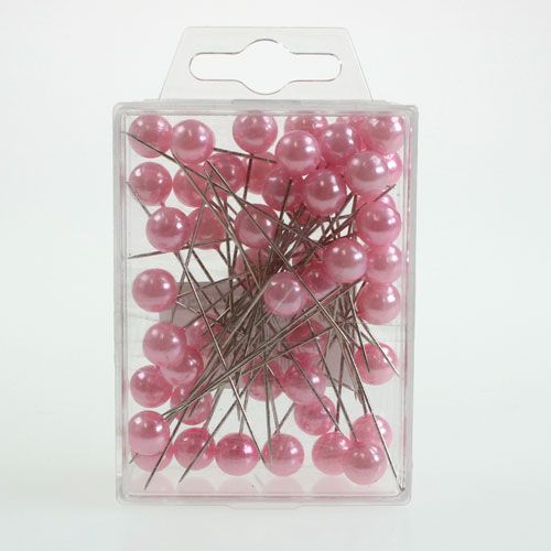 kohteita Pearl Head Pins Pink Ø10mm 60mm
