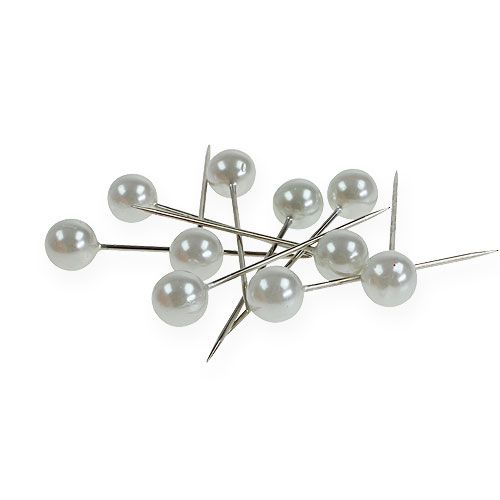 Floristik24 Pearl Head Pins Valkoinen Ø15mm 75mm