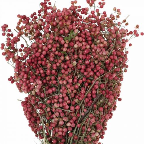 Floristik24 Pippurimarjoja, kuivattuja kukkia, adventtia, vaaleanpunaista pippuria, talvikoristeita L40-45cm 200g