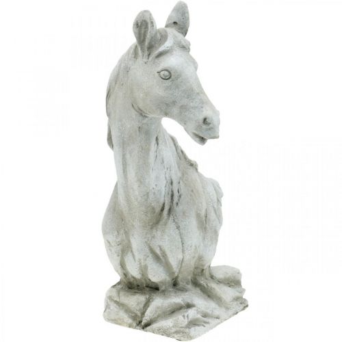 Floristik24 Hevosen pää rintakuva koristeellinen kuva hevonen keraaminen valkoinen, harmaa H31cm