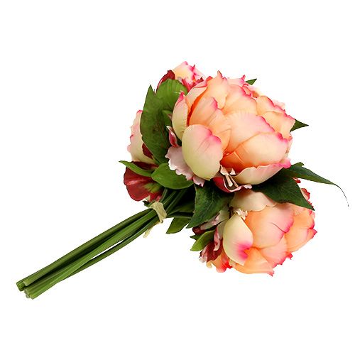 Floristik24 Pioni kimppu persikka 30cm