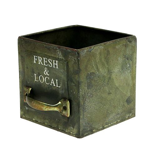 Floristik24 Kasvien laatikon peltisarja 3 antiikkivihreää