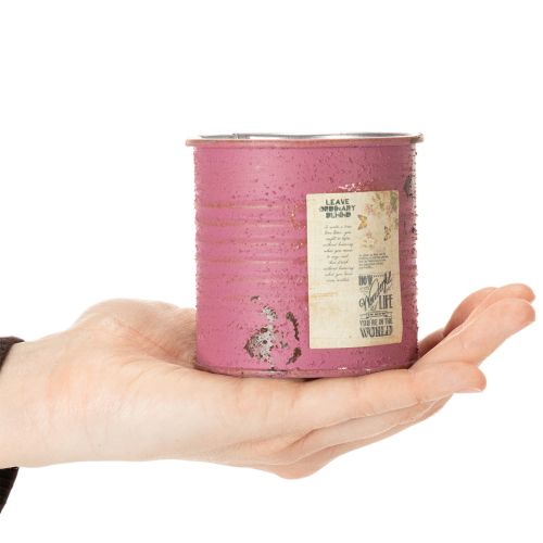 kohteita Kukkaruukku, koristeellinen ruukku, pyöreä, violetti, metalli, vintage-koriste, Ø8cm, K7.5cm