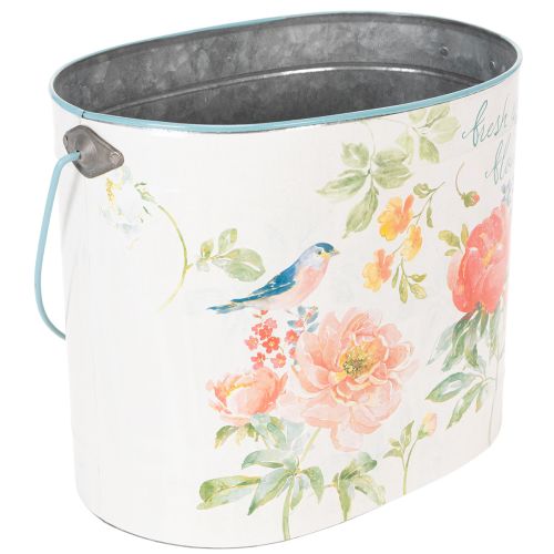 Soikea vintage-kevätkoristeellinen ruukku, metallia, 26/22/17 cm, 3 kpl:n setti | Floristik24.fi