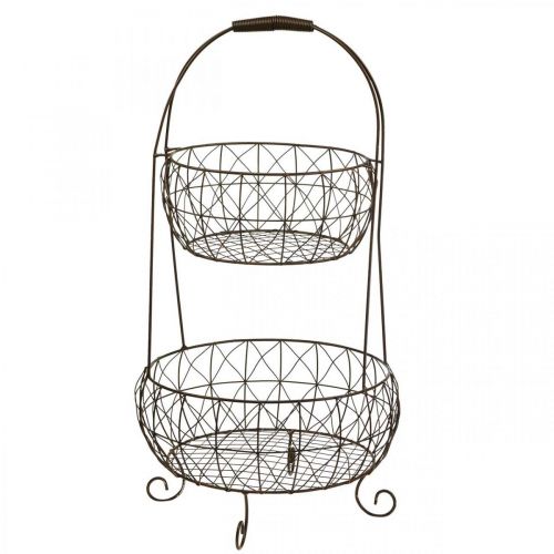 Kasviteline vintage metallinen koriteline 2 tasoa 62cm