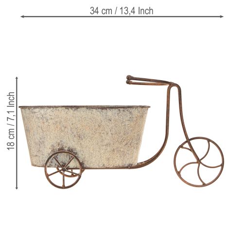 kohteita Istutuspyörän kukkaruukku polkupyörän ruosteenharmaa 34×16×18cm