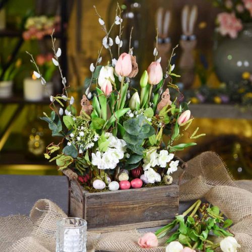 Floristik24 Istutuskone, koristelaatikko, puulaatikko kahvoilla, askartelulaatikko Shabby Chic L25cm K10cm