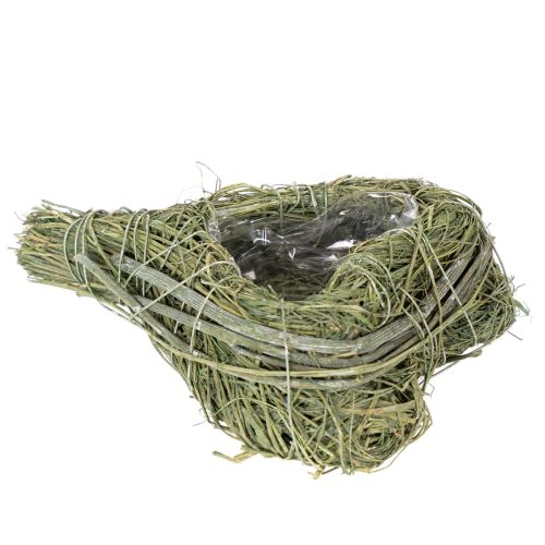 Koristeellinen luonnonruohosta valmistettu sydän foliolla, 14 cm, 2 kpl | Floristik24.fi