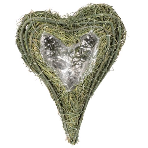 Luonnonmateriaalista valmistettu kasvisydän foliotäytteellä, 22 cm, 2 kpl | Floristik24.fi