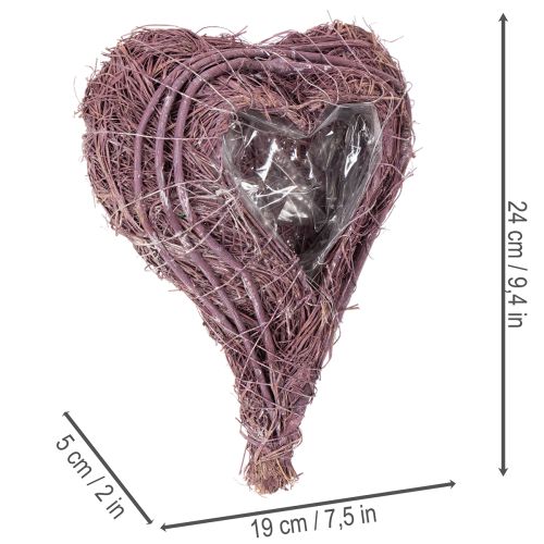 Kasvisydän foliokoristelulla istutusta varten 24 cm | Floristik24.fi