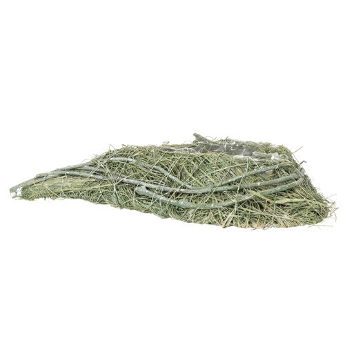 Sydämenmuotoinen kulho luonnonruohosta istutusfoliolla, 38 cm | Floristik24.fi