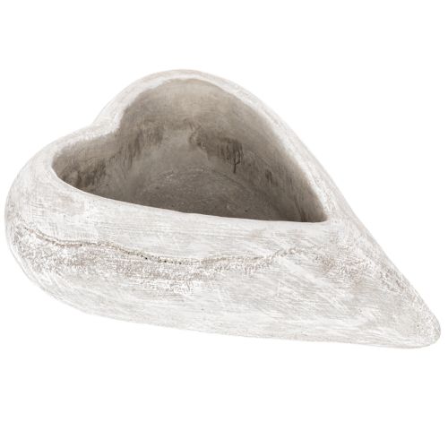 Koristeellinen sydämenmuotoinen kulho, harmaa; pieni sydämenmuotoinen ruukku, 19 cm