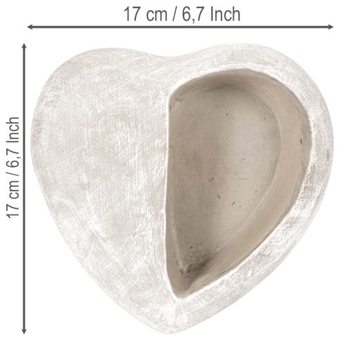 Sydämenmuotoinen ruukku, valettua kiveä, koristeellinen ruukku, 17 cm | Floristik24.fi