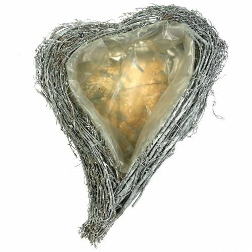 Floristik24 Istuta sydänoksat valkoiseksi pestyinä 60cm x 42cm