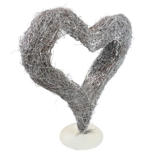 Floristik24 Kasvisydän seisova viiniköynnöksisydän valkoinen pöytäkoristeet 36×9×48cm