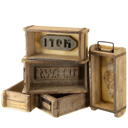 kohteita Puinen istutuslaatikko, tiilenmuotoinen, kierrätyspuuta, 32 × 15 × 10 cm