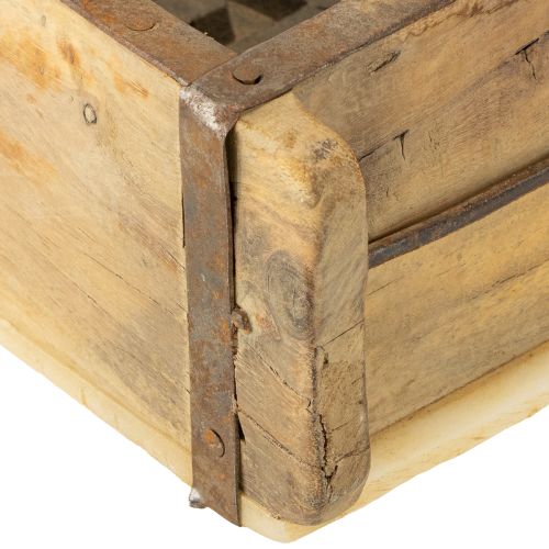 kohteita Puinen istutuslaatikko, tiilenmuotoinen, kierrätyspuuta, 32 × 15 × 10 cm