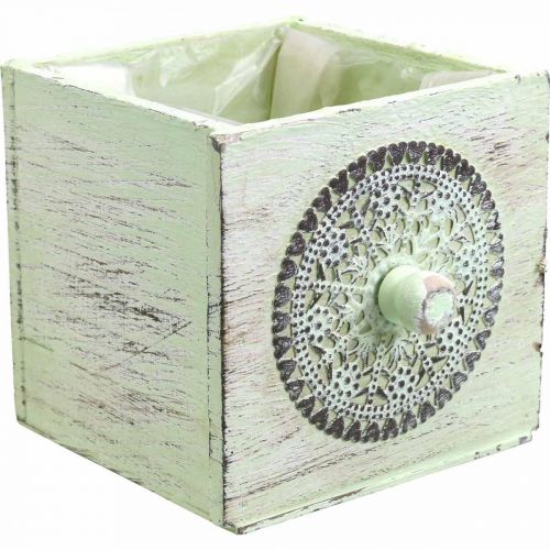 kohteita Kasvilaatikko koristeellinen laatikko nuhjuinen vihreä 15-23cm sarja 3