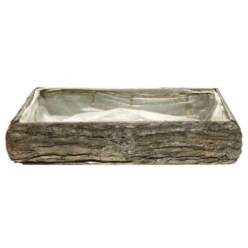 Floristik24 Kasvilaatikko puisesta koristekasvikulhosta kuorineen 33×15×7cm