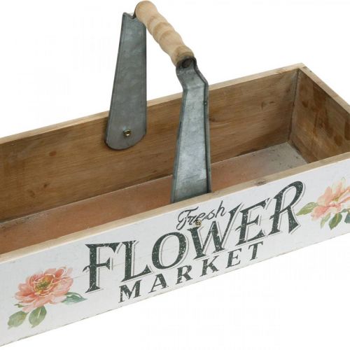 kohteita Kasvilaatikko, kukkakoristelu, puinen laatikko istutukseen, kukkalaatikko nostalginen ilme 41,5×16cm