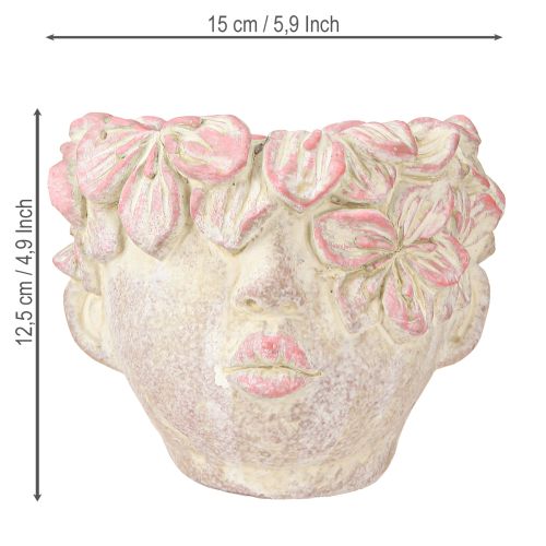 kohteita Kasvinpään kukkaruukku ripustusbetoniin, näyttää vaaleanpunaiselta H13cm
