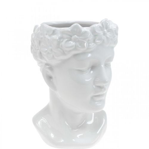 Floristik24 Istutin Head Bust nainen valkoinen keraaminen kukka maljakko H19cm