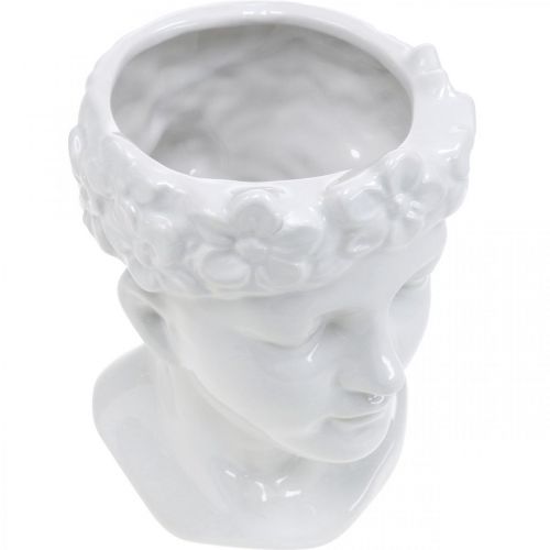 Floristik24 Istutin Head Bust nainen valkoinen keraaminen kukka maljakko H19cm