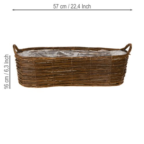 kohteita Kasvikori kahvoilla, soikea ruskea 57/50/42cm, sarja 3 kpl