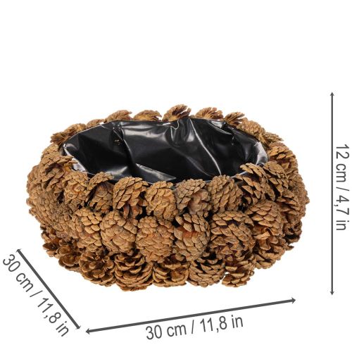 Pyöreä käpyistutuskulho, 30 cm
