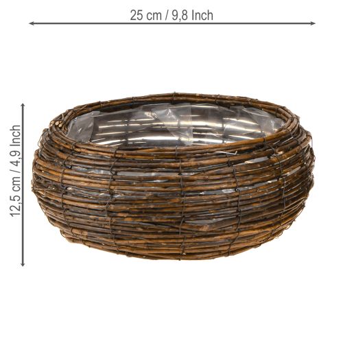 kohteita Kasvikori pyöreä foliolla pajukori ruskea Ø32/23cm sarja 2 kpl