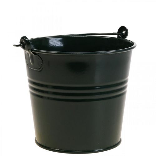 Floristik24 Istutuskone Vintage Deco Metal Bucket Tummanvihreä Ø16 K24cm