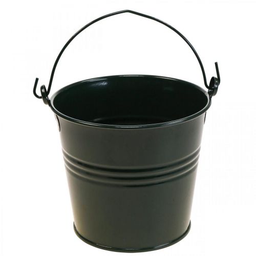 Floristik24 Istutuskone Vintage Deco Metal Bucket Tummanvihreä Ø16 K24cm