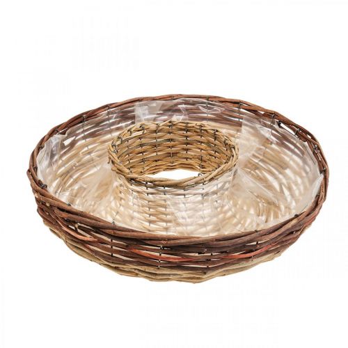 Floristik24 Pajusta valmistettu istutusrengas, kasvikulho Ø44/38cm 2 kpl setti
