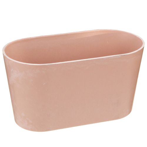kohteita Kasvikulho soikea koristekulho muovia vaaleanpunainen ruskea 20×10×11cm 3kpl