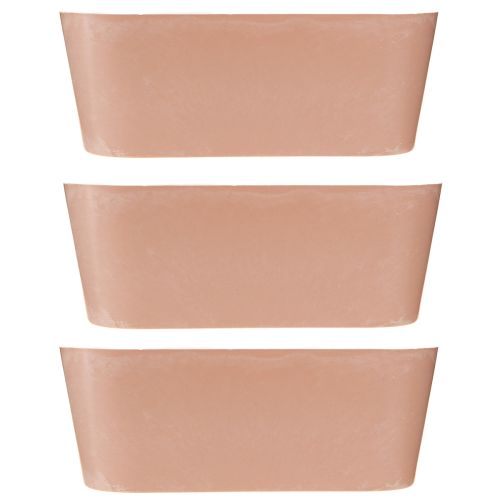 kohteita Kasvikulho soikea koristekulho muovia vaaleanpunainen ruskea 27×11×10cm 3kpl