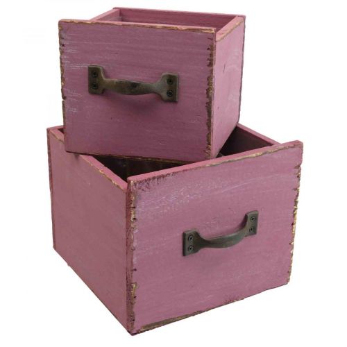 Floristik24 Kasvilaatikon kasvilaatikko puinen violetti 12,5/16 cm 2 kappaletta
