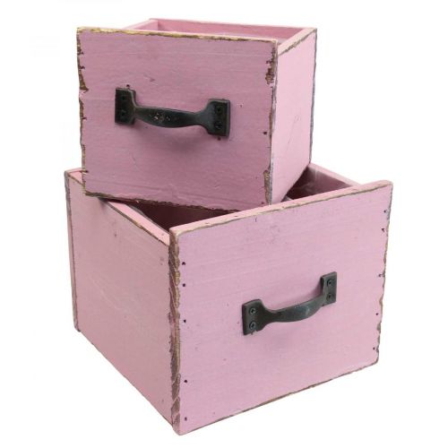 kohteita Kasvilaatikko kasvilaatikko puinen vaaleanpunainen 12,5/16cm 2 kappaletta