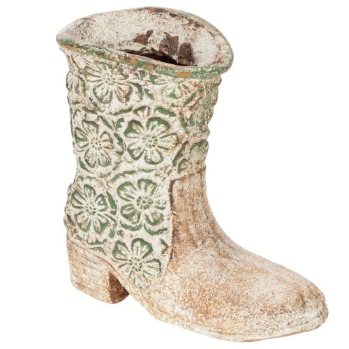 Kukkaruukku cowboy-saapaskasvikenkä vintage kukkakuvio 24 cm ostaa | Floristik24.fi