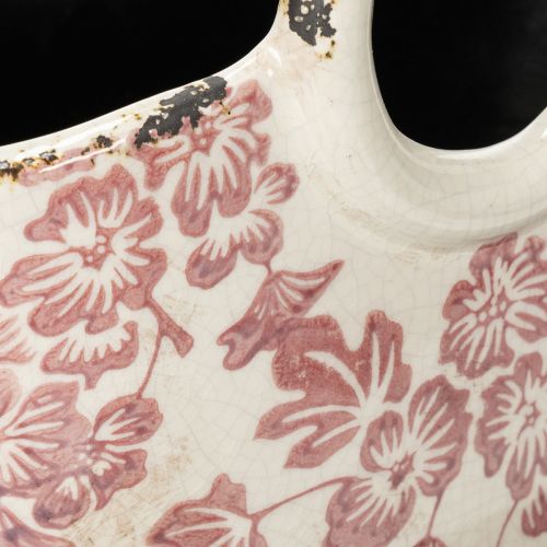 kohteita Koristeellinen kukkaruukku kahvalla, kukkakuvio, 21 cm